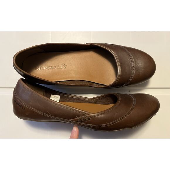 Merrell Select Grip Dark Earth Women's Slip-On Ballet Shoes J45618 Size 10 Brown - Picture 1 of 10